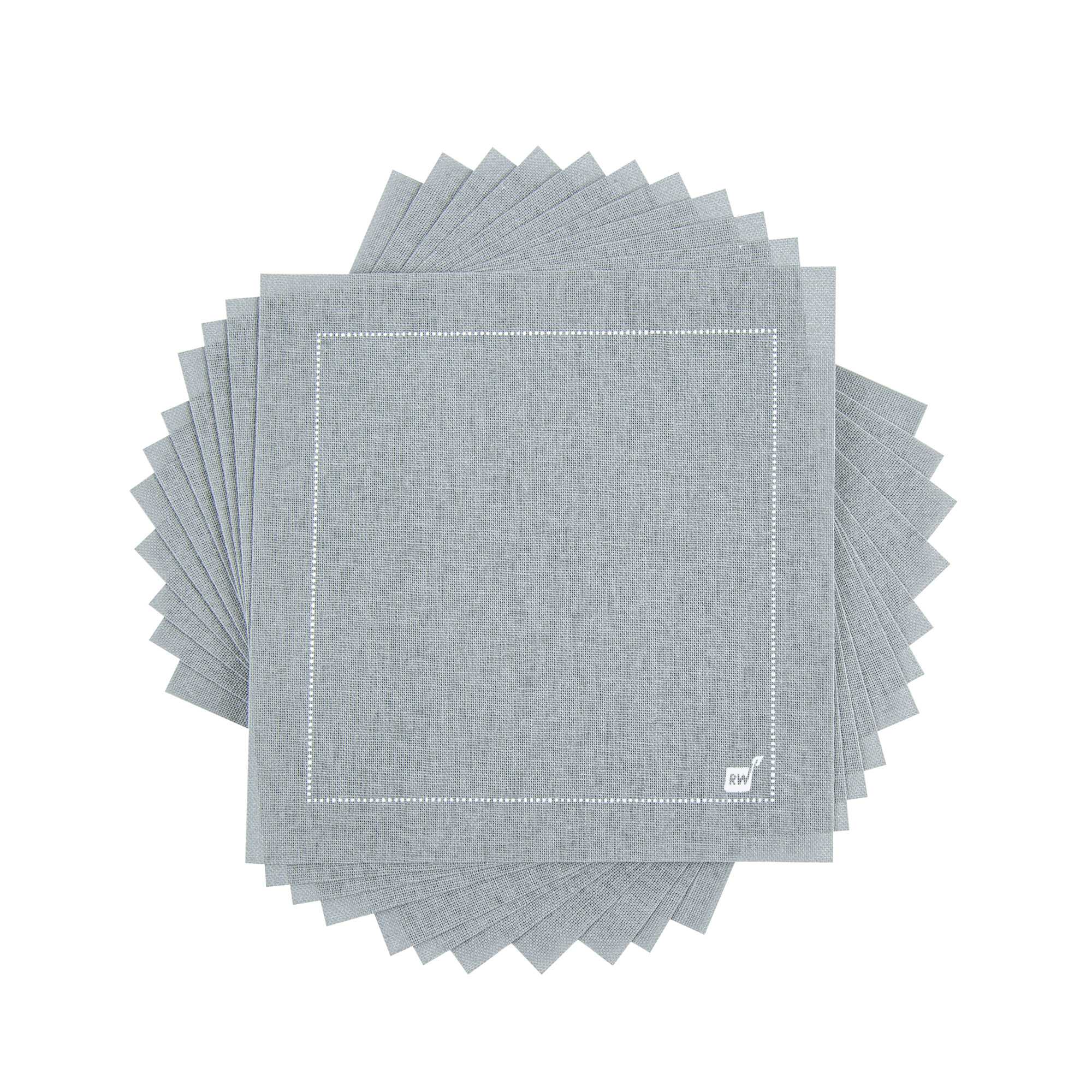 Luxenap Square Gray Cotton Cocktail Napkin - Organic, Disposable - 4 1/2" x 4 1/2" - 50 count box