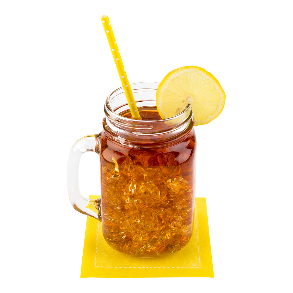 Luxenap Square Yellow Cotton Cocktail Napkin - Organic, Disposable - 4 1/2" x 4 1/2" - 500 count box