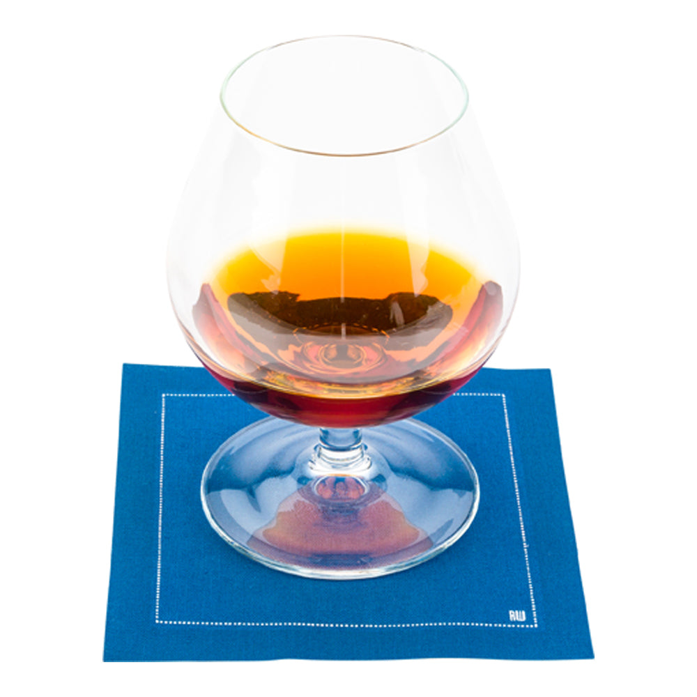 Luxenap Square Midnight Blue Cotton Cocktail Napkin - Organic, Disposable - 4 1/2" x 4 1/2" - 500 count box