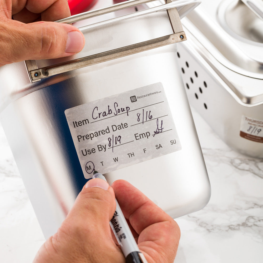 RW Smart White Paper General Food Rotation Label - Dissolvable - 2