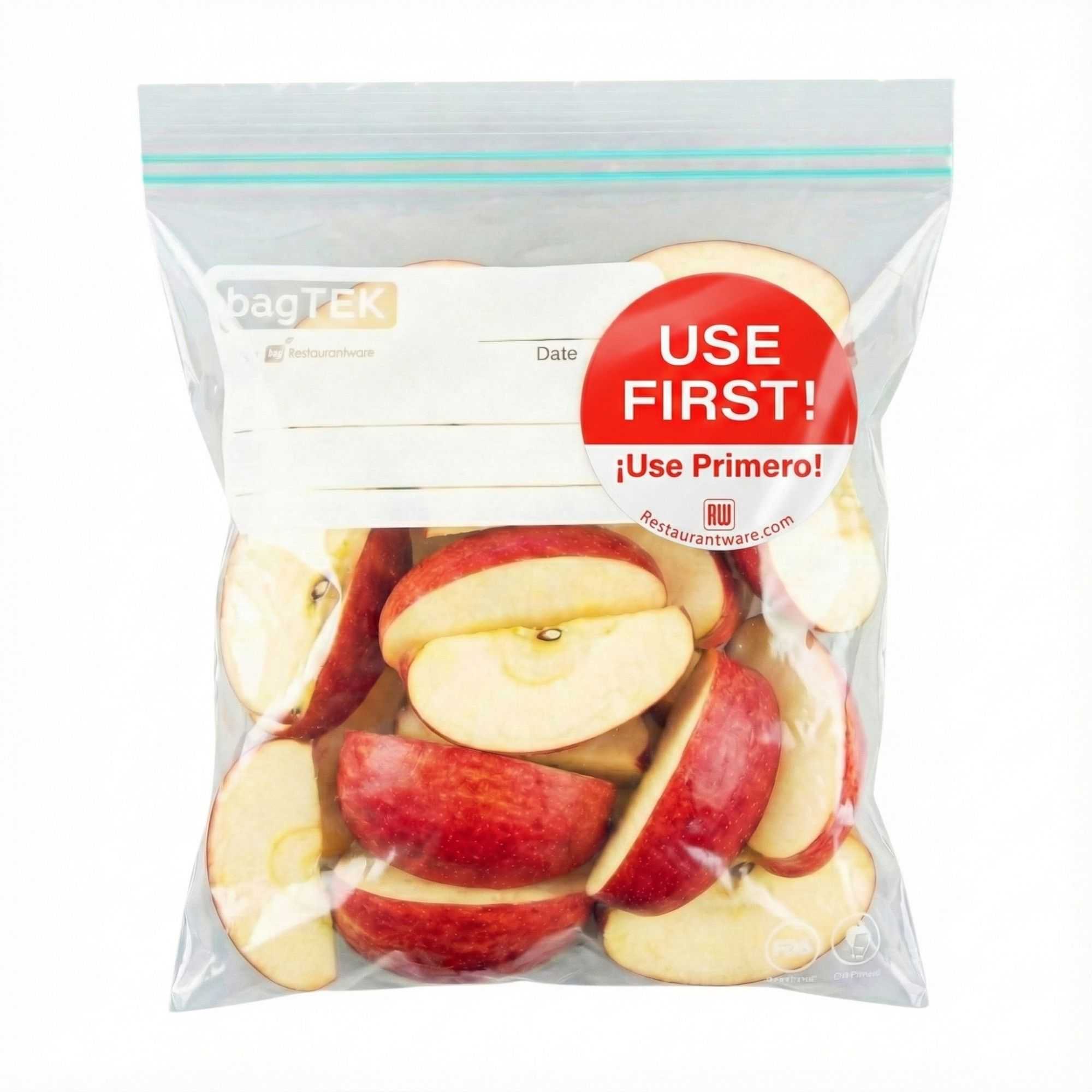 RW Smart Red Paper Use First Food Rotation Label - Removable, Bilingual - 2" x 2" - 500 count roll