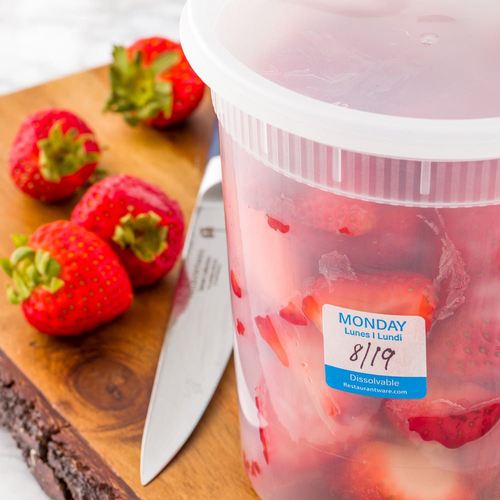 RW Smart Blue Paper Weekly Monday Food Rotation Label - Dissolvable ...