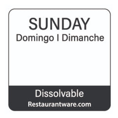 RW Smart Black Paper Weekly Sunday Food Rotation Label - Dissolvable, Trilingual - 1