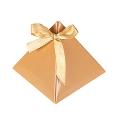 Pastry Tek Brown Pyramid Paper Candy and Gift Box - 3