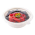 Pulp Safe Round Clear Plastic Flat Lid - Fits 12 oz Bagasse Salad Bowl - 100 count box