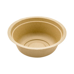 Pulp Tek 12 oz Round Natural Sugarcane / Bagasse Salad Bowl - 5 1/4