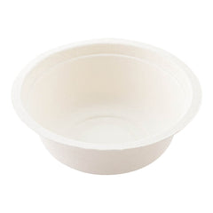 Pulp Tek 12 oz Round White Sugarcane / Bagasse Salad Bowl - 5 1/4