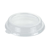 Pulp Safe Round Clear Plastic Dome Lid - Fits 18 oz Bagasse Salad Bowl - 100 count box
