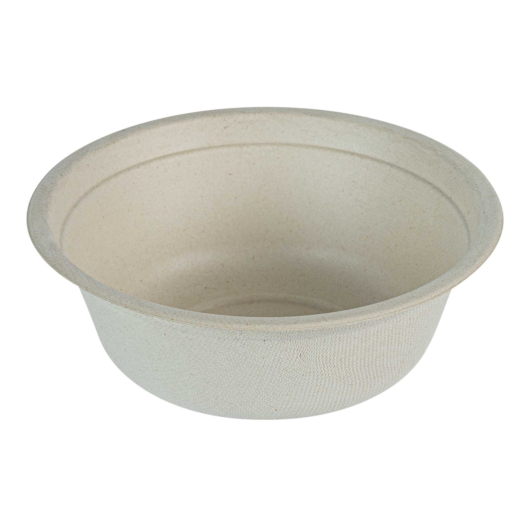 Pulp Tek 18 oz Round Natural Sugarcane / Bagasse Salad Bowl - 6 1/4" x 6 1/4" x 1 3/4" - 100 count box