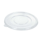 Pulp Safe Round Clear Plastic Flat Lid - Fits 32 oz Bagasse Salad Bowl - 100 count box