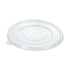 Pulp Safe Round Clear Plastic Flat Lid - Fits 32 oz Bagasse Salad Bowl - 100 count box