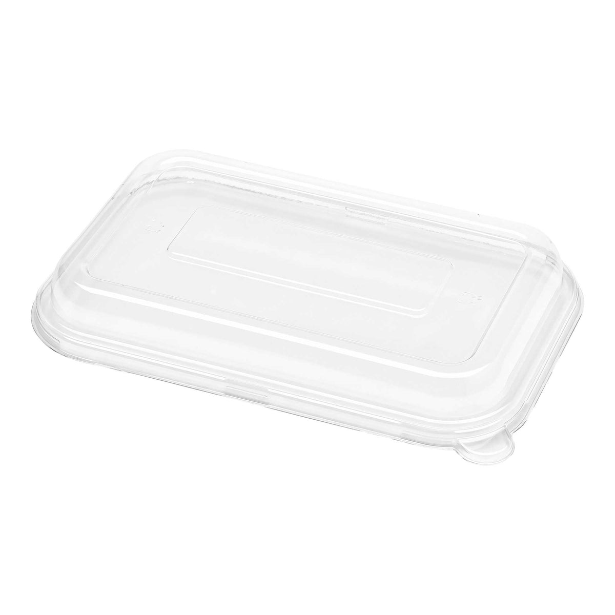Pulp Tek Rectangle Clear Plastic Dome Lid - Fits 24 and 32 oz Bagasse Container - 100 count box
