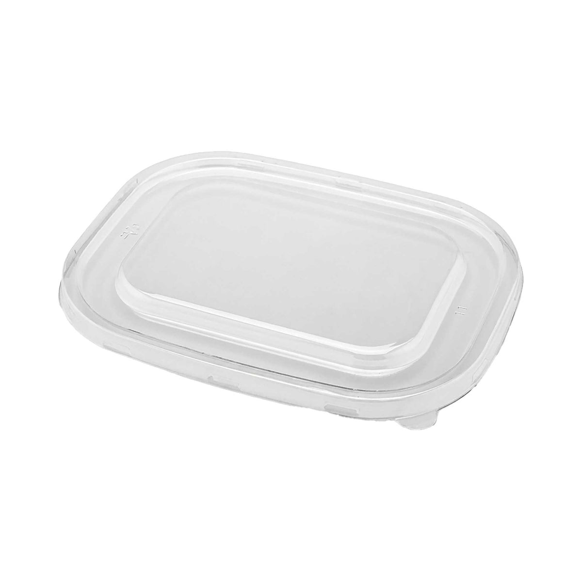 Pulp Tek Rectangle Clear Plastic Flat Lid - Fits 48 and 60 oz Bagasse Container - 100 count box