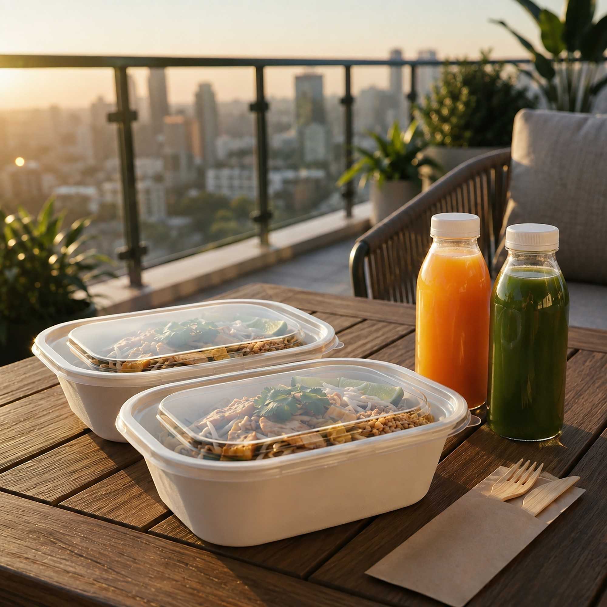 Pulp Tek Rectangle Clear Plastic Flat Lid - Fits 48 and 60 oz Bagasse Container - 100 count box