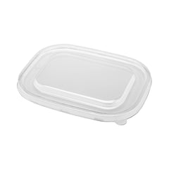 Pulp Tek Rectangle Clear Plastic Flat Lid - Fits 48 and 60 oz Bagasse Container - 200 count box