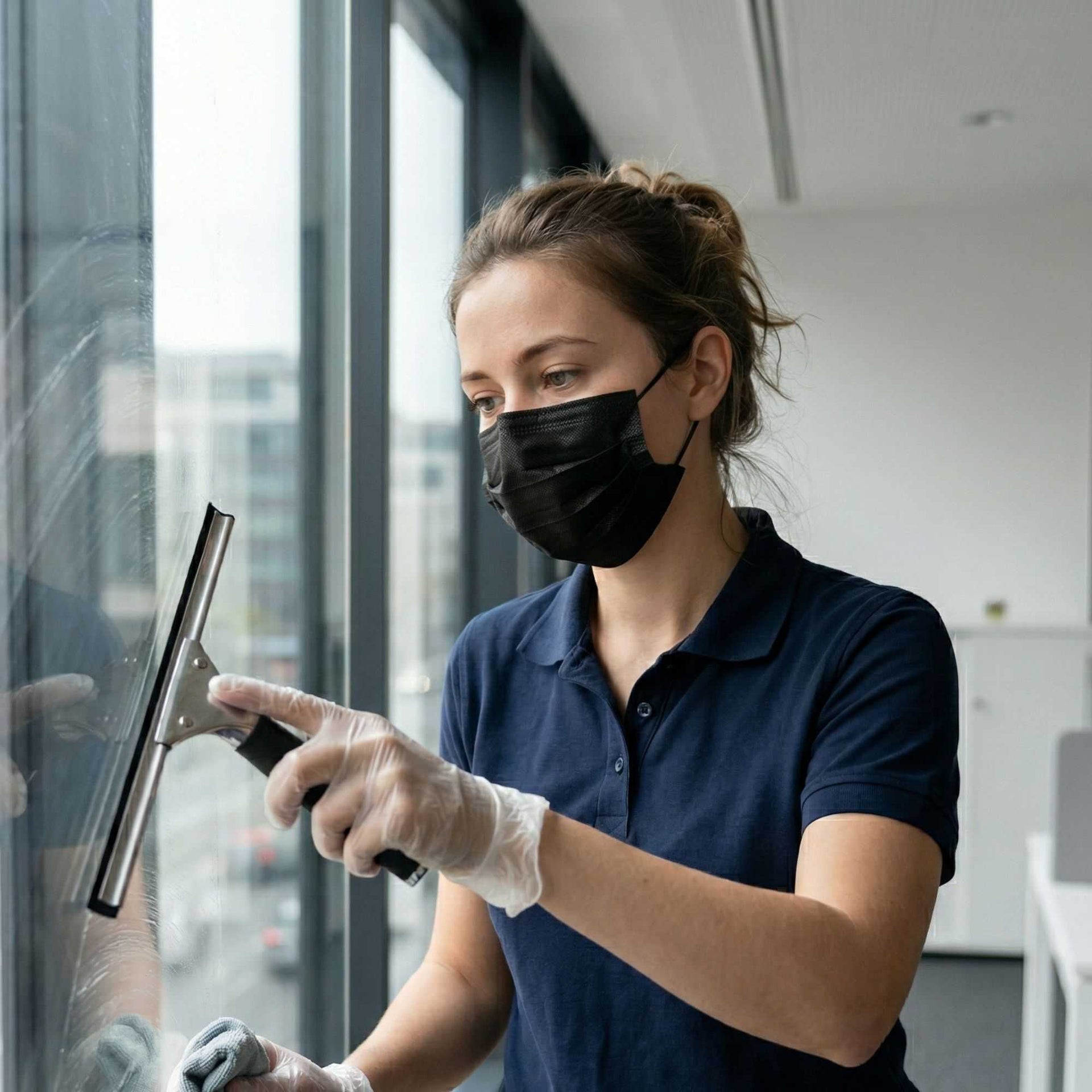 Clean Tek Professional Black Disposable Earloop Face Mask - 3-Layer Filtration - 7" x 3 3/4" - 1000 count box