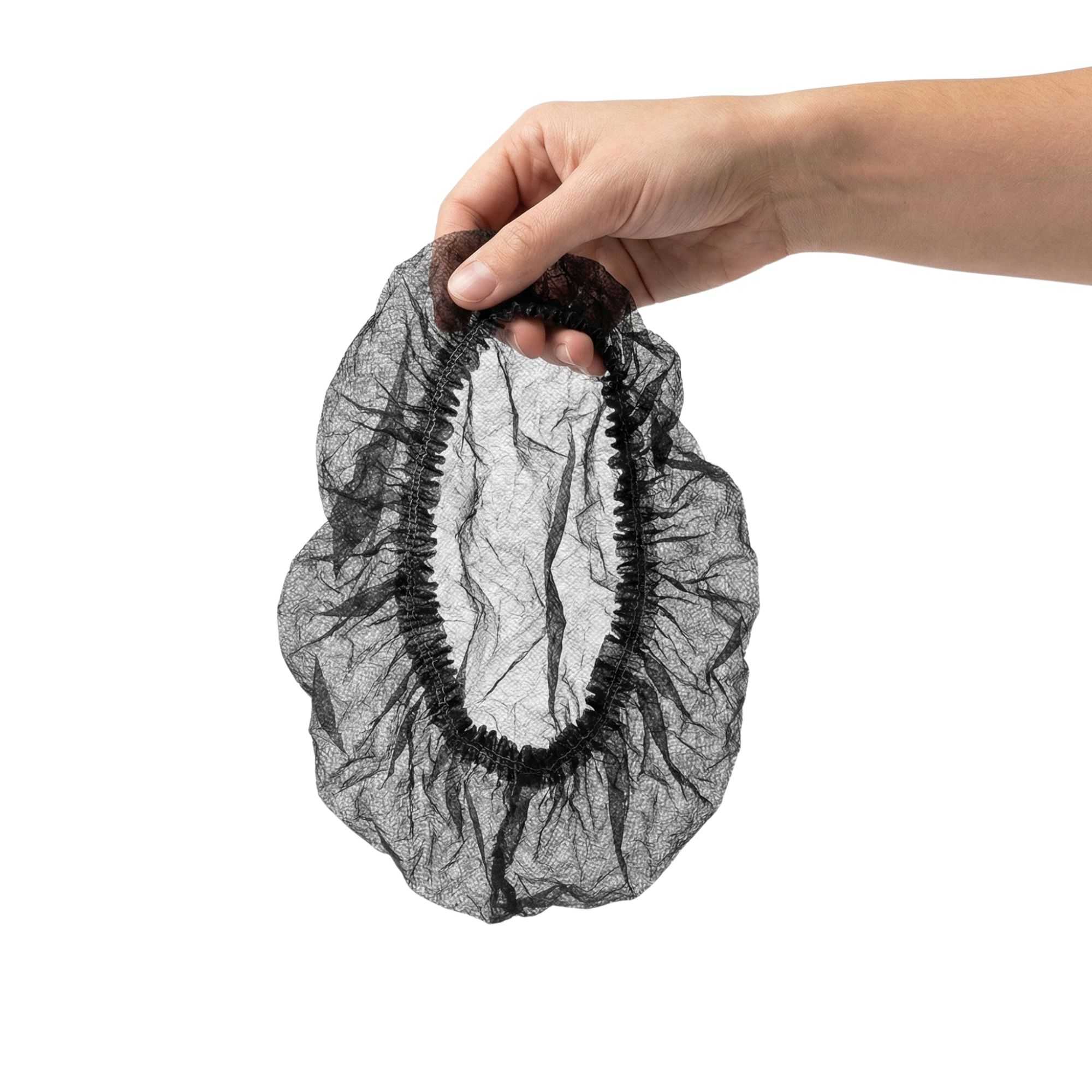 Clean Tek Professional Black Disposable Bouffant Cap Hair Net - 21" - 1000 count box
