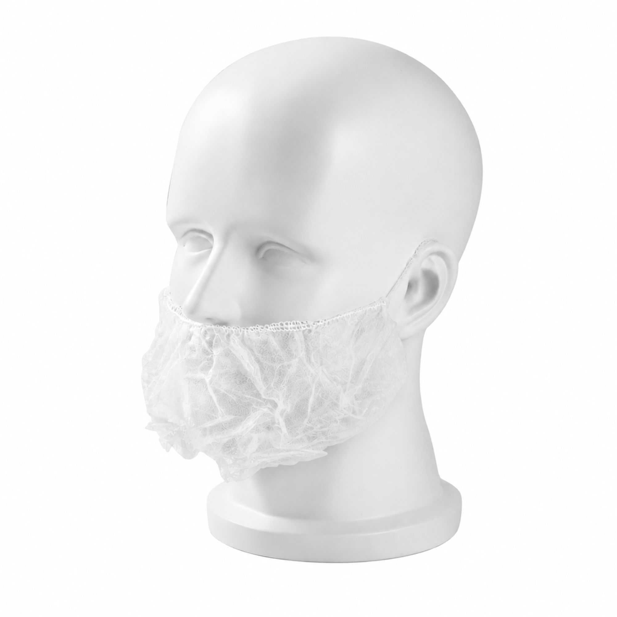 Clean Tek Professional White Disposable Beard Cover - 19" - 1000 count box