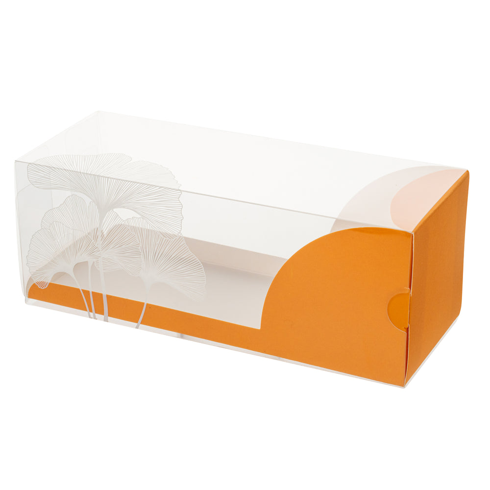 Sweet Vision Rectangle Clear Plastic Eclair Box - Orange Paper Sleeve ...