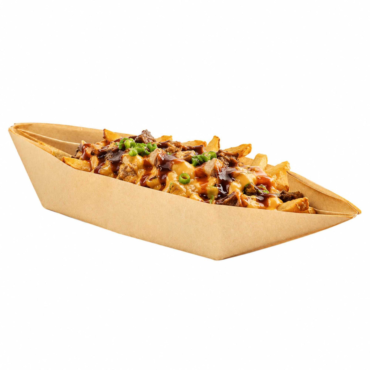 Bio Tek 12 oz Kraft Paper Handmade Origami Boat - Greaseproof - 13 1/2" x 4" x 1 1/2" - 100 count box