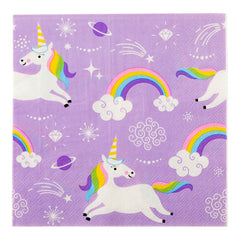 Purple Paper Luncheon Napkin - Magical Unicorn - 13
