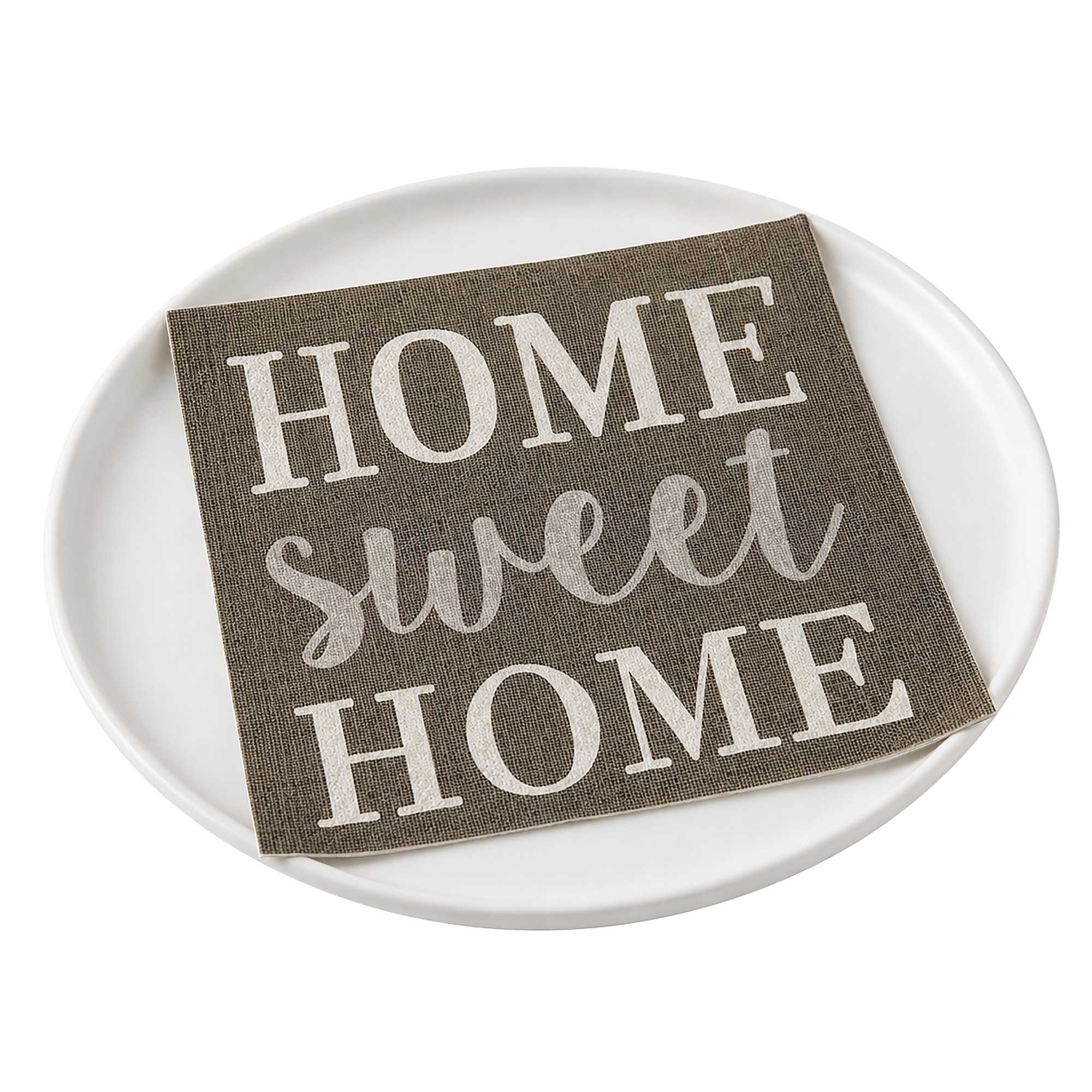 Napluxe Dark Gray Paper Luncheon Napkin - Home Sweet Home - 13" x 13" - 500 count box