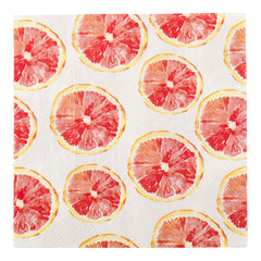 White Paper Luncheon Napkin - Grapefruit Watercolor - 13