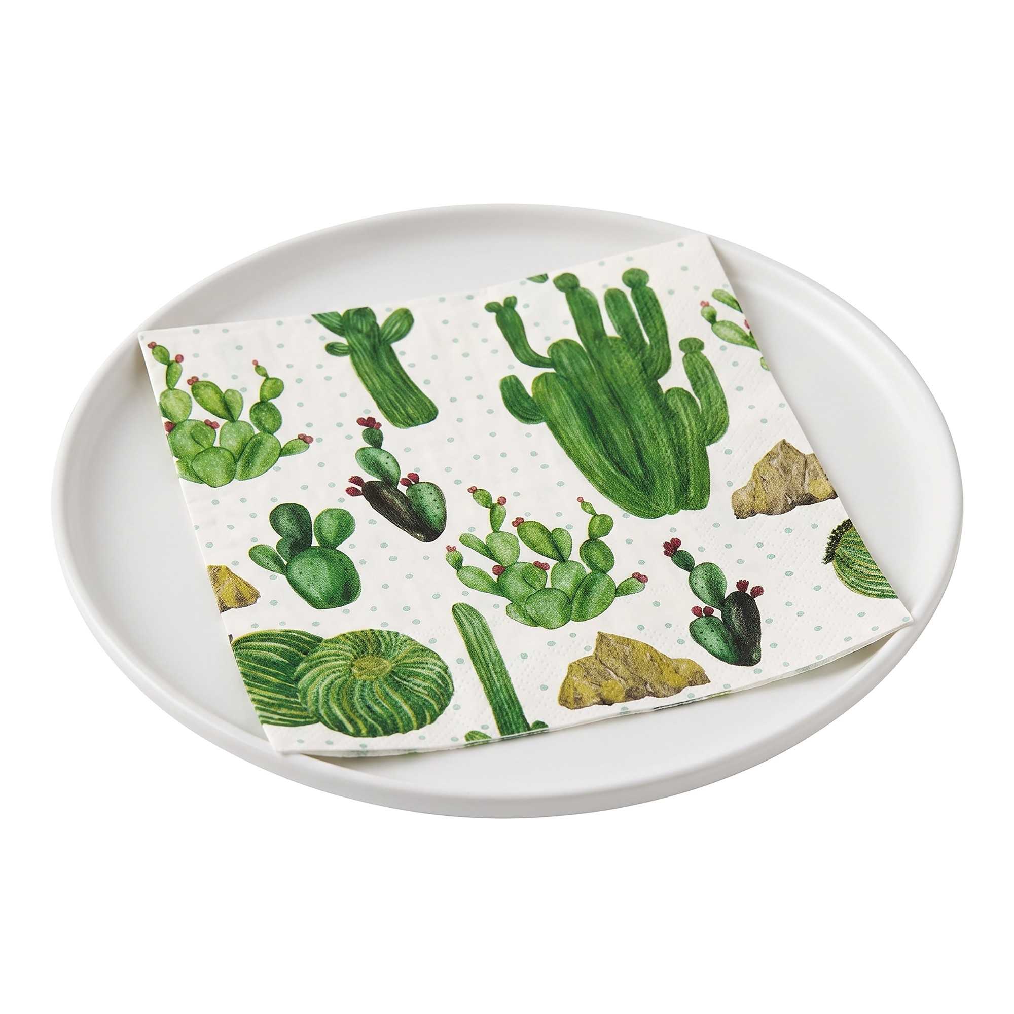 Luxenap White Paper Luncheon Napkin - Cactus - 13" x 13" - 500 count box