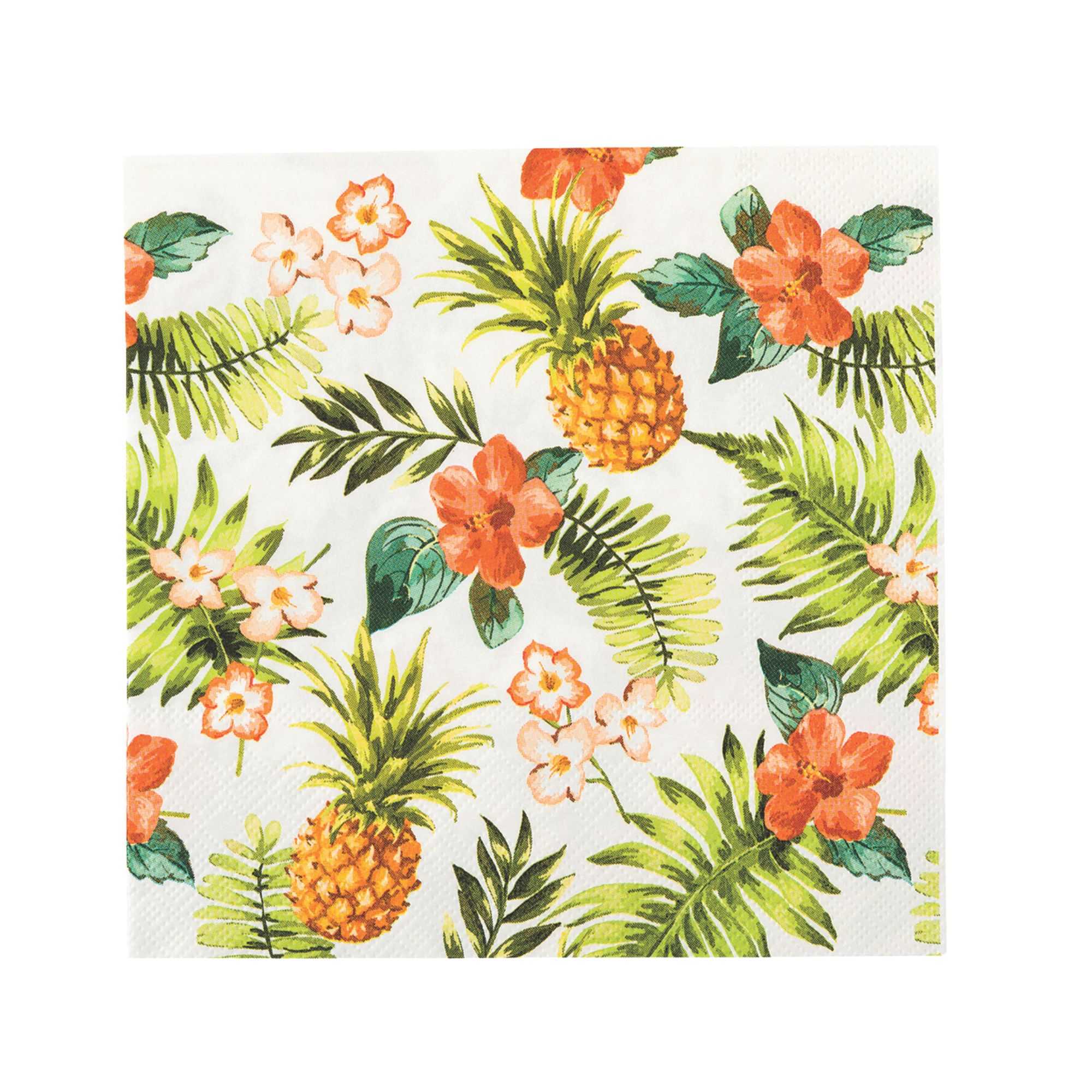 Luxenap White Paper Luncheon Napkin - Hawaiian Vacation - 13" x 13" - 500 count box