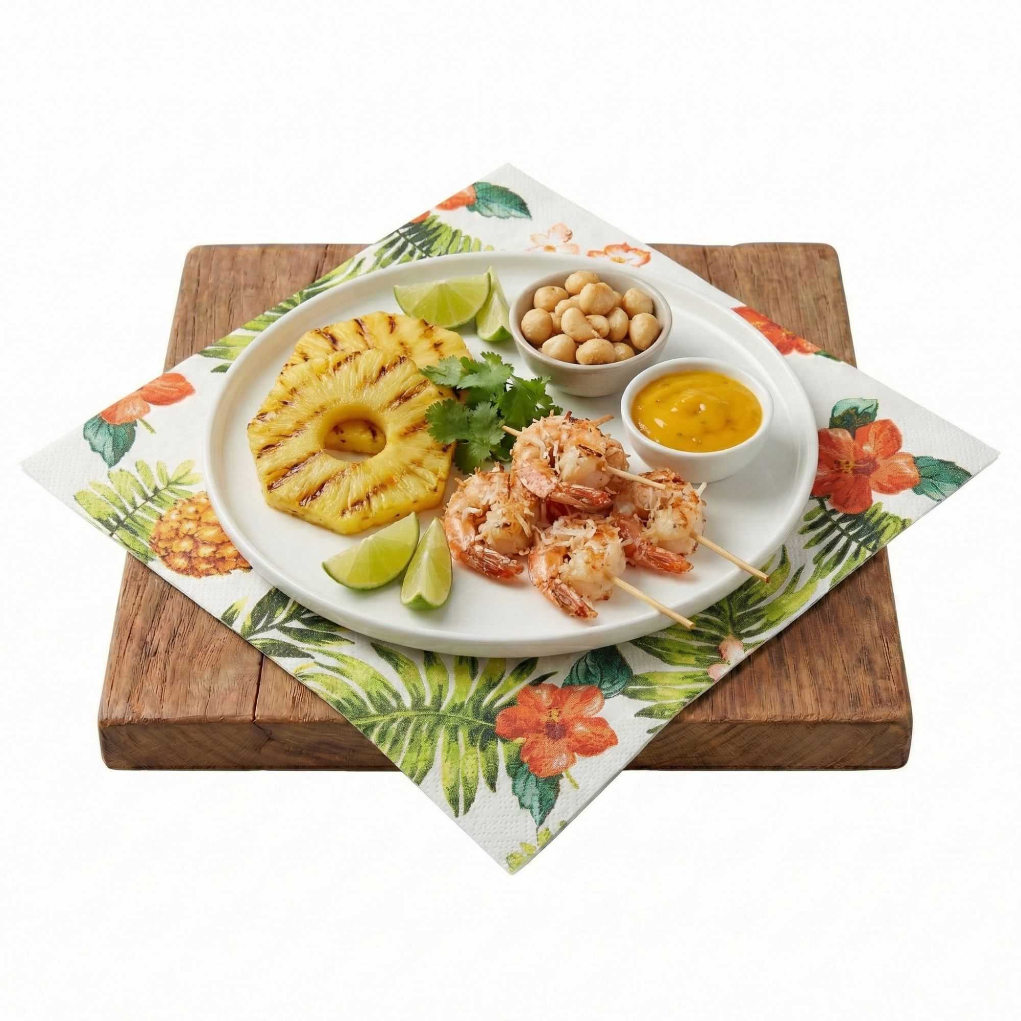 Luxenap White Paper Luncheon Napkin - Hawaiian Vacation - 13" x 13" - 500 count box