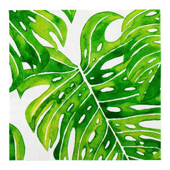 White Paper Luncheon Napkin - Tropical Leaves - 13