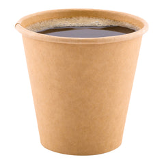 RW Base 8 oz Natural Paper Unbleached Coffee Cup - Single Wall - 3 1/2