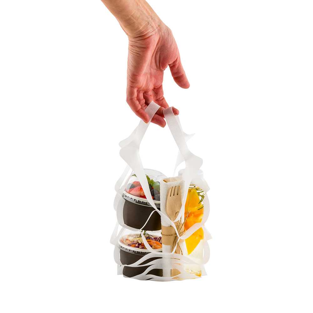 Bag Tek White Medium Net Take Out Bag - 9 3/4" x 8 3/4" - 5000 count box