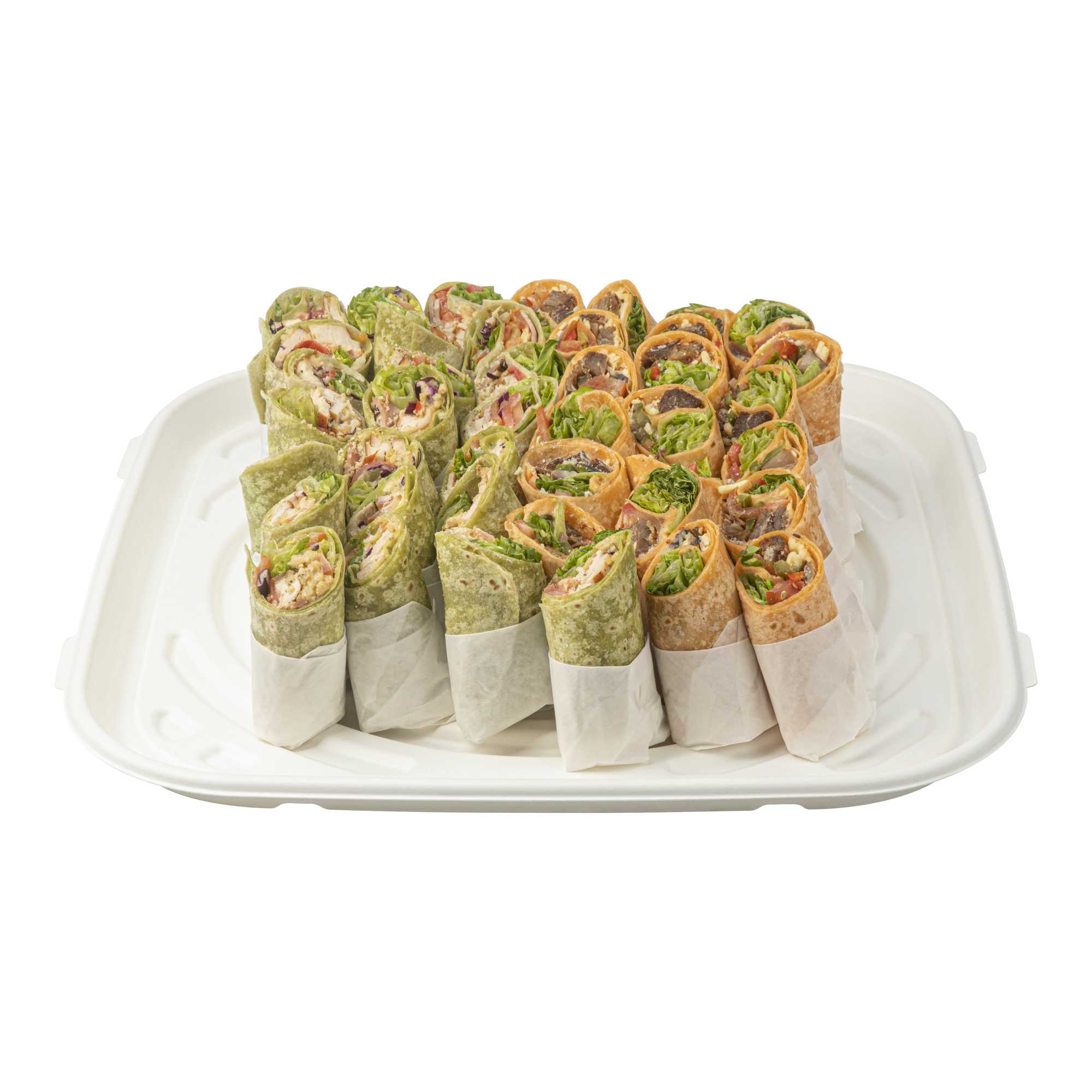 Pulp Safe No PFAS Added Square White Sugarcane / Bagasse Tray - Home Compostable - 18" x 18" - 100 count box