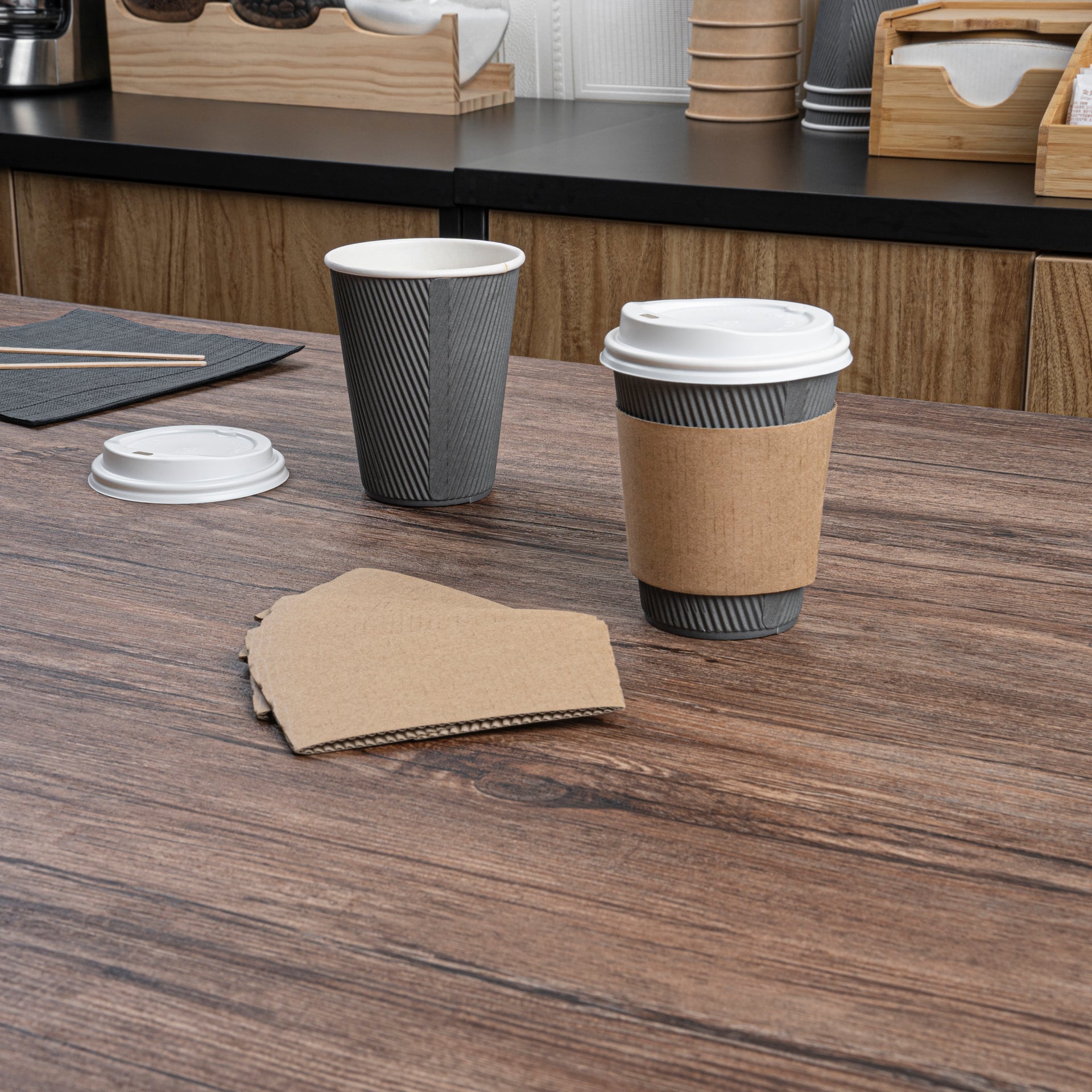Restpresso Kraft Paper Coffee Cup Sleeve - Fits 12 / 16 / 20 oz Cups - 1000 count box