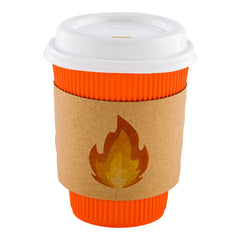 Restpresso Kraft Paper Fire Emoji Coffee Cup Sleeve - Fits 12 / 16 / 20 oz Cups - 1000 count box