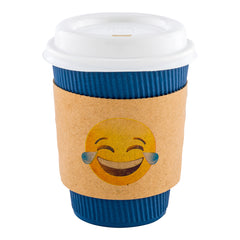 Restpresso Kraft Paper Crying Laughing Emoji Coffee Cup Sleeve - Fits 12 / 16 / 20 oz Cups - 1000 count box