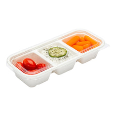 Pulp Tek Rectangle Clear Plastic Flat Lid - Fits Bagasse Catering Container - 100 count box