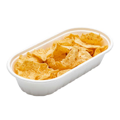 Pulp Tek 27 oz Oval White Sugarcane / Bagasse Take Out Container - 9 1/2