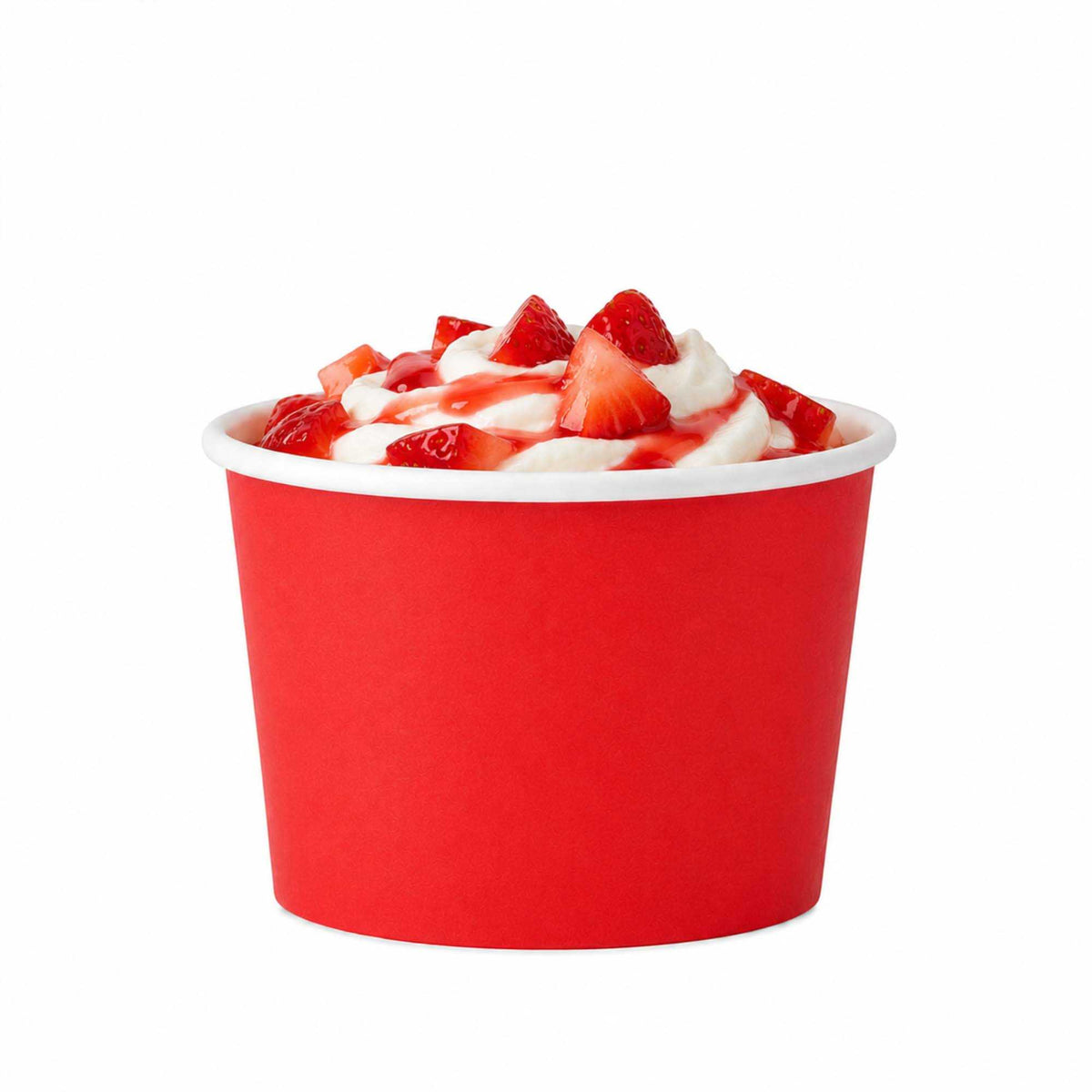 Coppetta 4 oz Round Red Paper To Go Cup - 3" x 3" x 2" - 50 count box