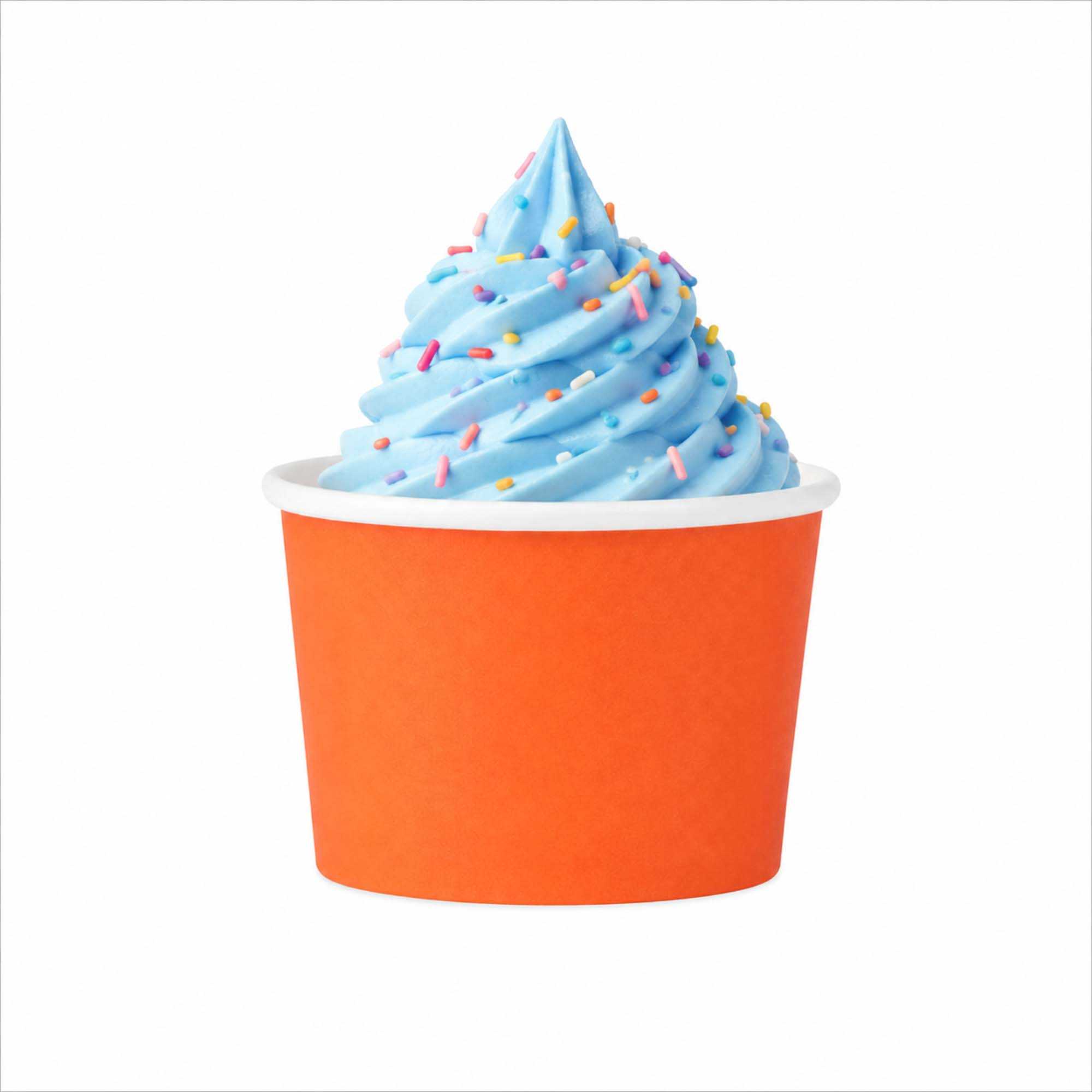 Coppetta 4 oz Round Tangerine Orange Paper To Go Cup - 3" x 3" x 2 1/2" - 50 count box