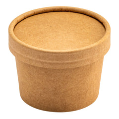 Coppetta Round Kraft Paper To Go Cup Lid - Fits 4 oz - 50 count box