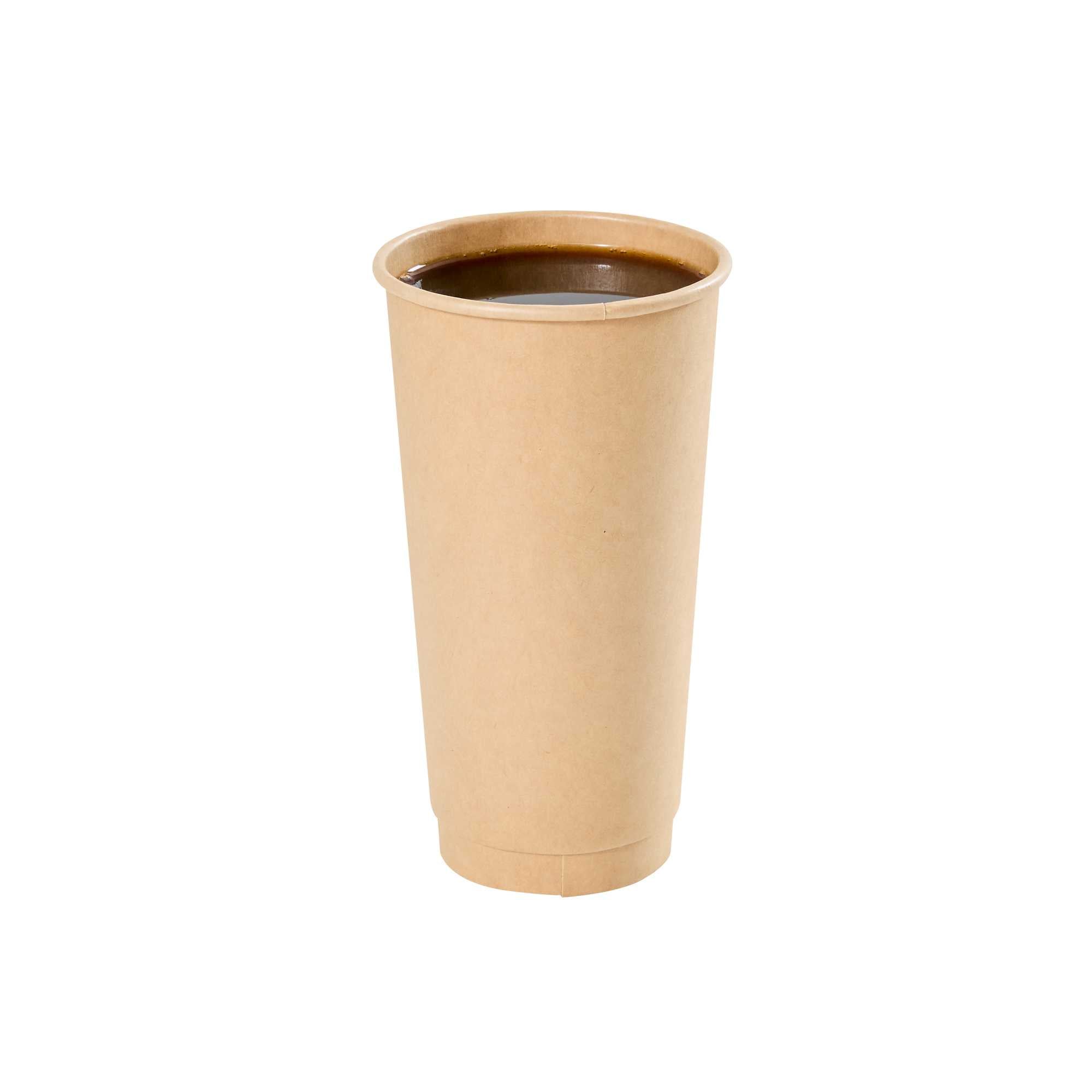Restpresso 20 oz Kraft Paper Coffee Cup - Double Wall - 3 1/2" x 3 1/2" x 6 1/4" - 250 count box