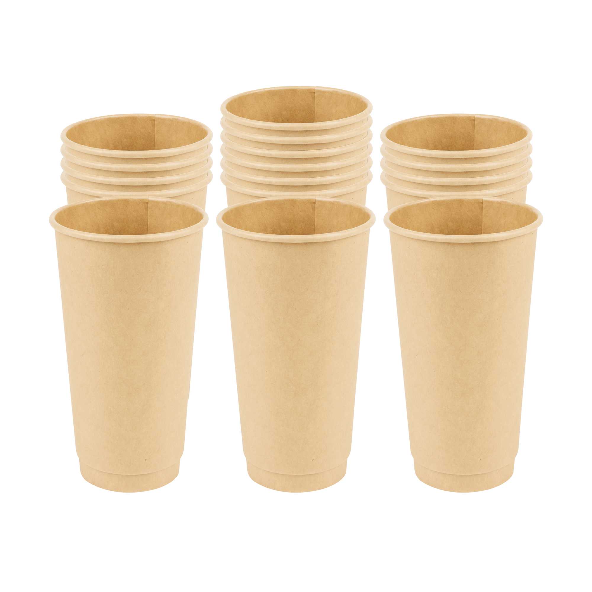 Restpresso 20 oz Kraft Paper Coffee Cup - Double Wall - 3 1/2" x 3 1/2" x 6 1/4" - 250 count box