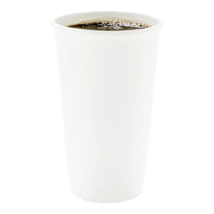 20 oz White Paper Coffee Cup - Double Wall - 3 1/2