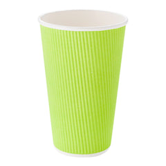 20 oz Eco Green Paper Coffee Cup - Ripple Wall - 3 1/2