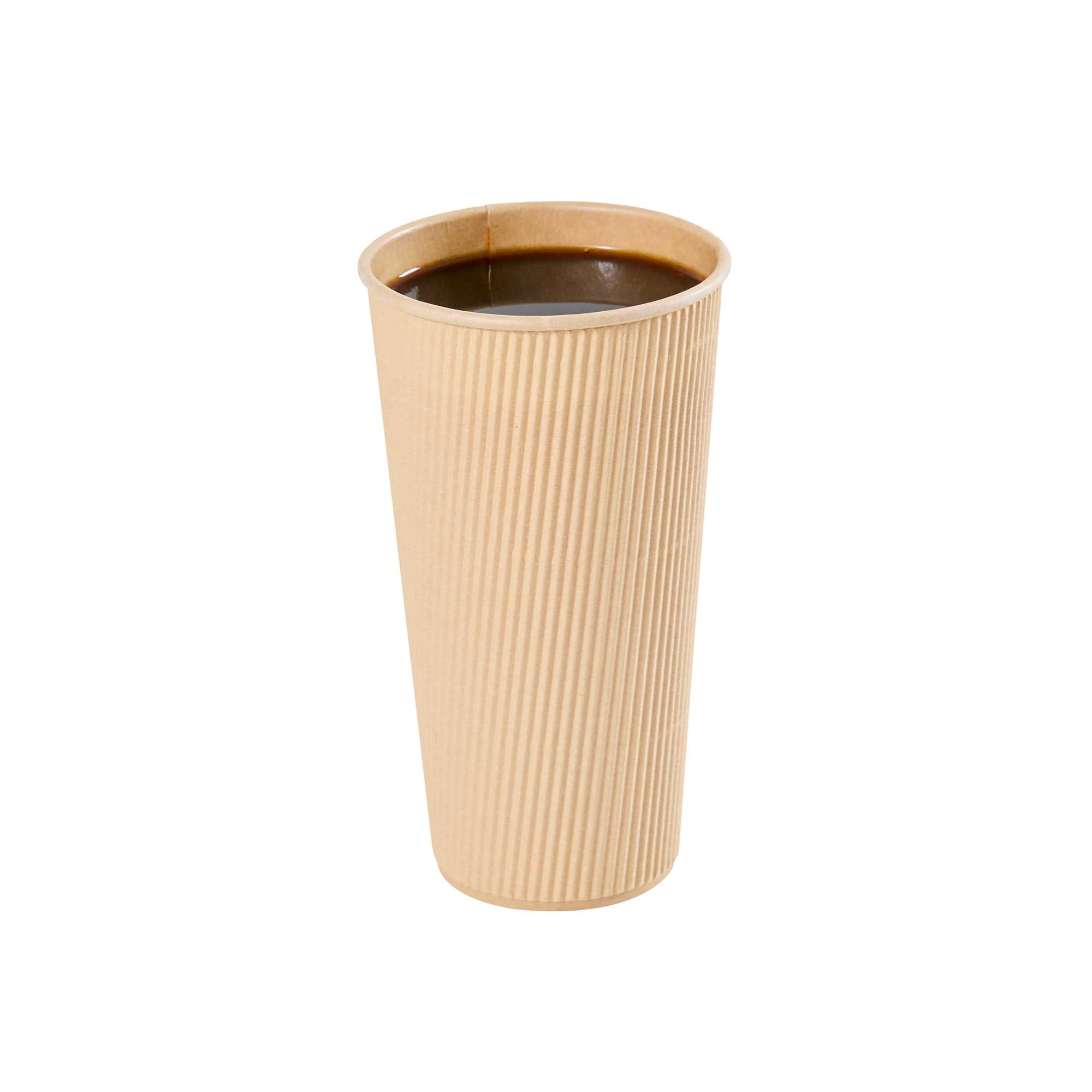 20 oz Kraft Paper Coffee Cup - Ripple Wall - 3 1/2