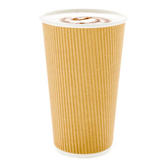 20 oz Kraft Paper Coffee Cup - Ripple Wall - 3 1/2
