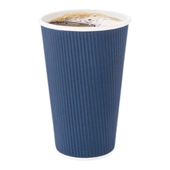 20 oz Midnight Blue Paper Coffee Cup - Ripple Wall - 3 1/2