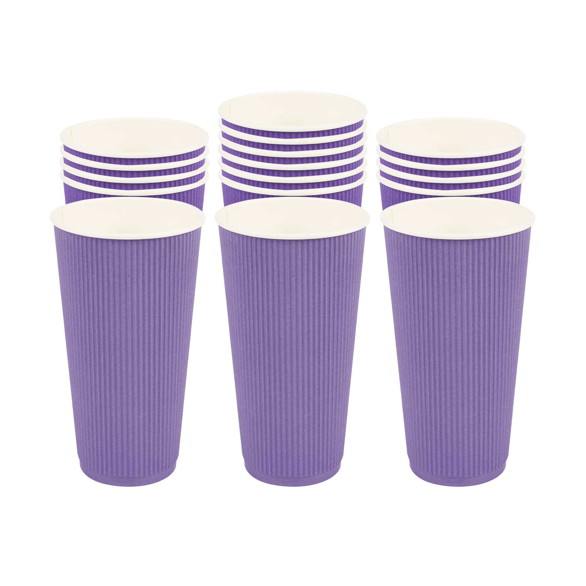 20 oz Royal Purple Paper Coffee Cup - Ripple Wall - 3 1/2" x 3 1/2" x 6 1/4" - 250 count box